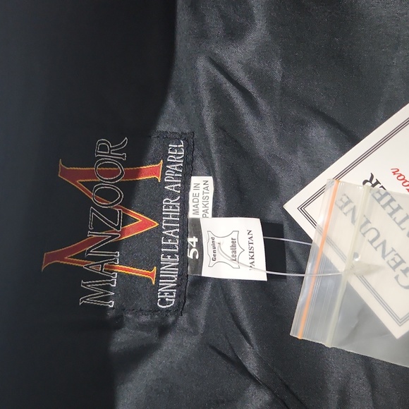 Genuine Leather Black Vest size 54 - Picture 3 of 4